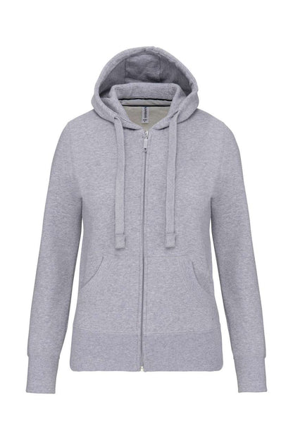 LADIES' FULL ZIP HOODED SWEATSHIRT - Oxford Grey - Main
