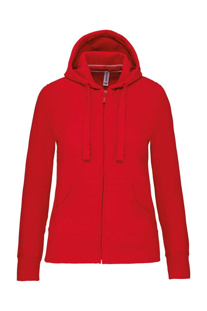 LADIES' FULL ZIP HOODED SWEATSHIRT - Red - Main