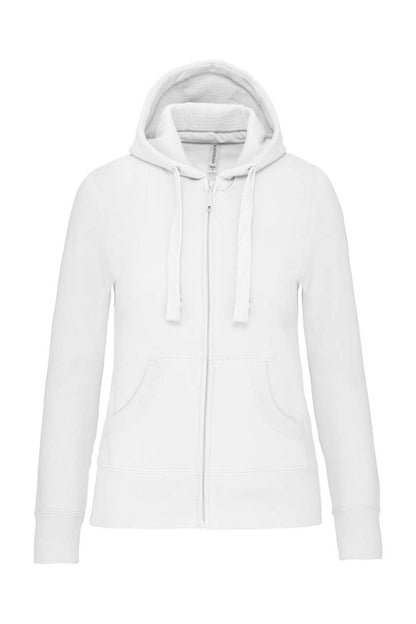 LADIES' FULL ZIP HOODED SWEATSHIRT - White - Main