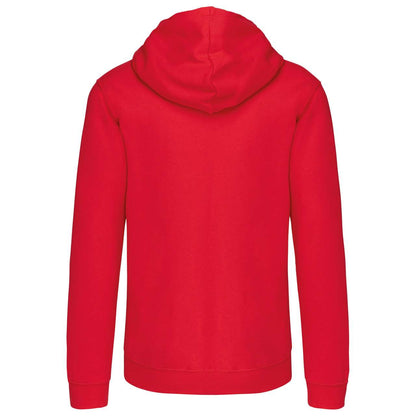 MEN'S CONTRAST HOODED FULL ZIP SWEATSHIRT - Red/White - Additional