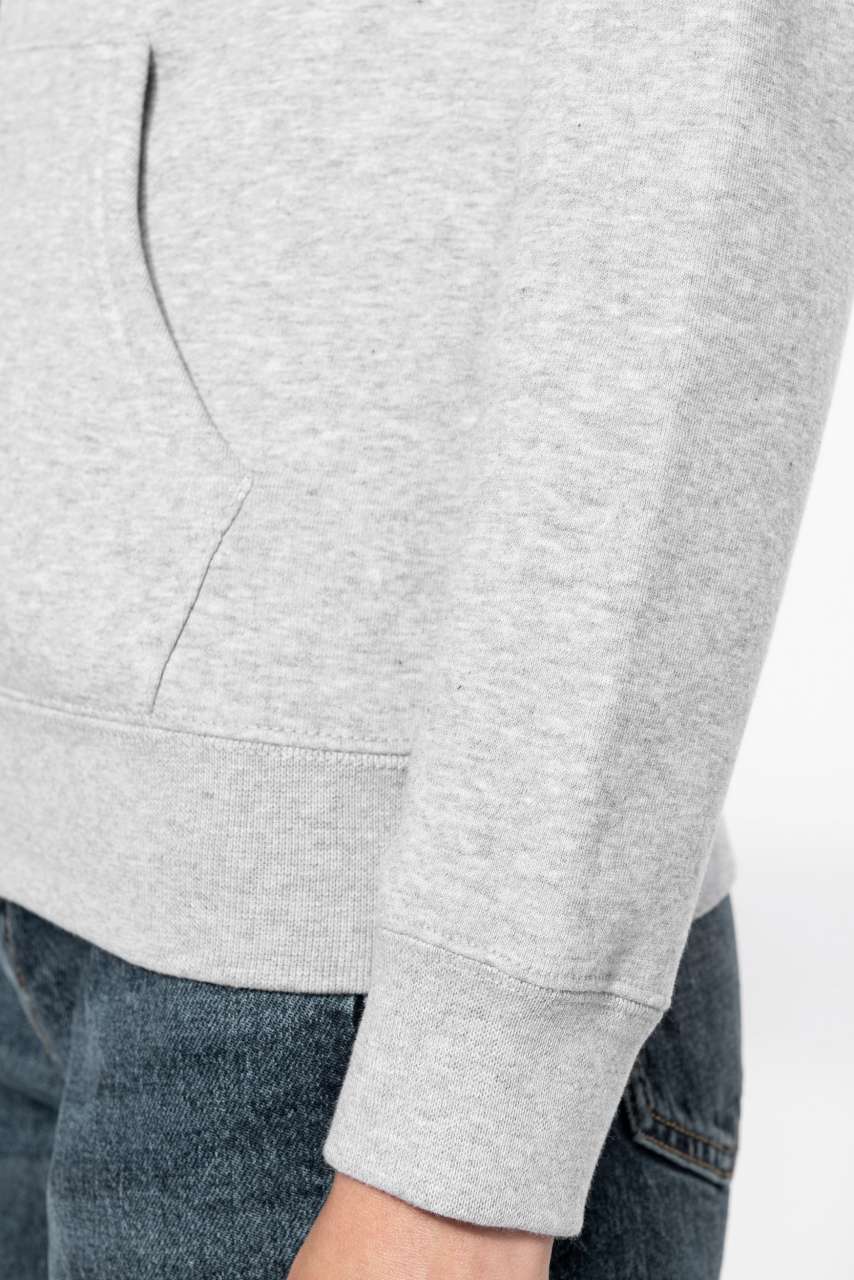 LADIES’ CONTRAST HOODED FULL ZIP SWEATSHIRT - Black/Fine Grey - Additional
