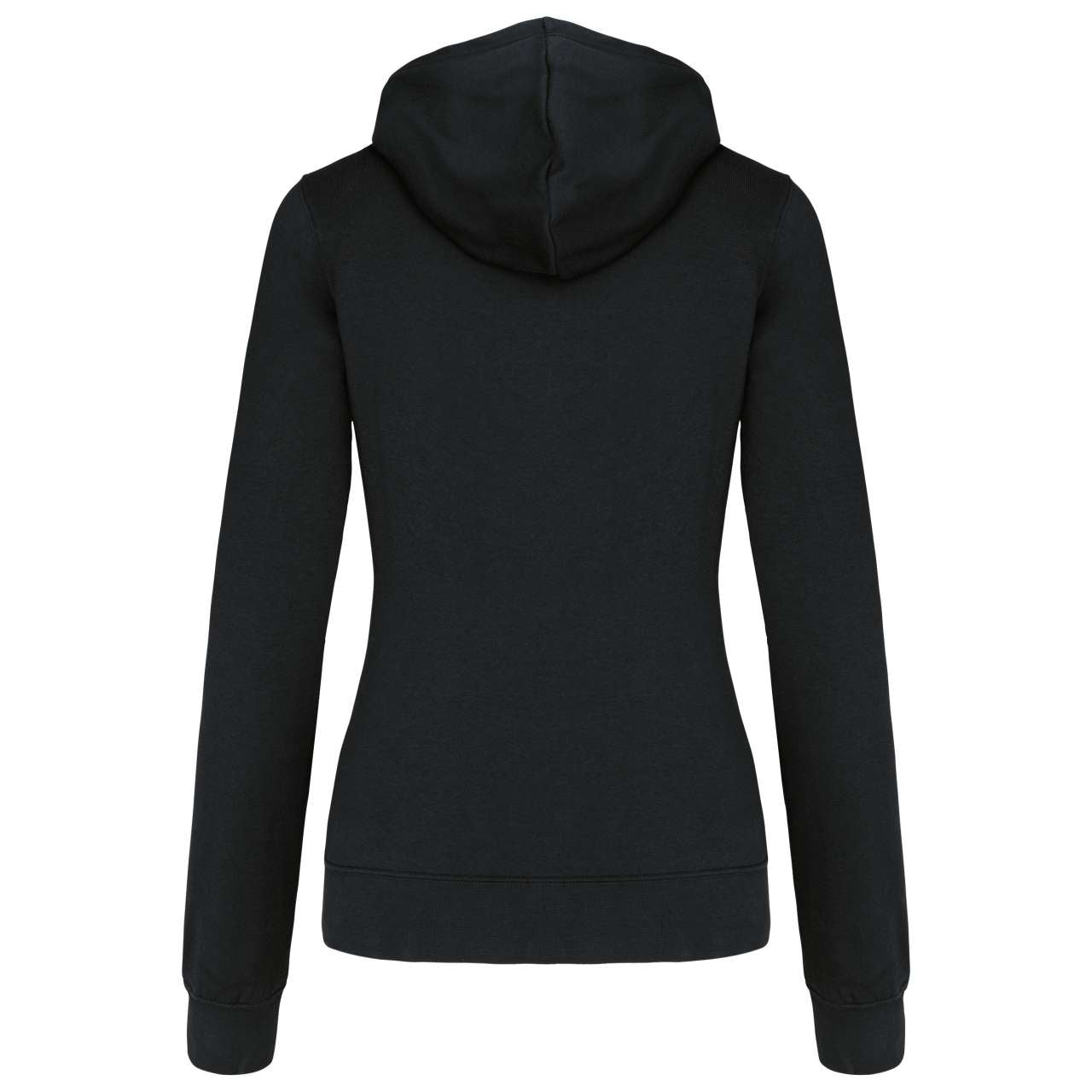 LADIES’ CONTRAST HOODED FULL ZIP SWEATSHIRT - Black/Fine Grey - Additional