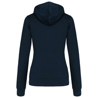 LADIES’ CONTRAST HOODED FULL ZIP SWEATSHIRT - Navy/Fine Grey - Additional