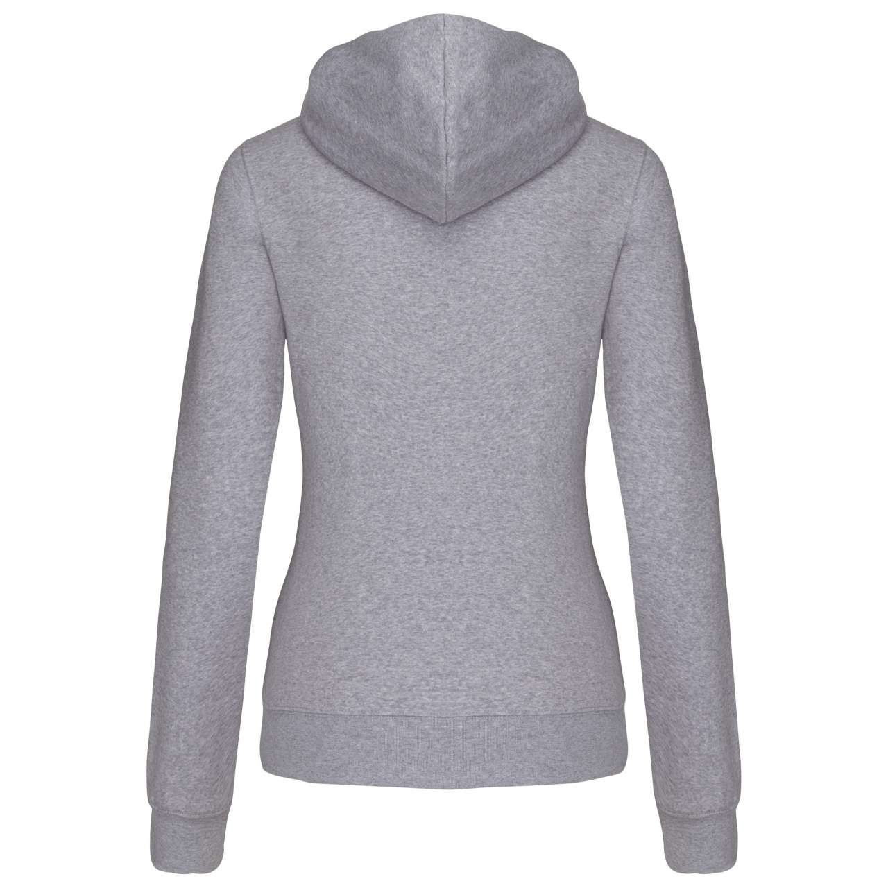 LADIES’ CONTRAST HOODED FULL ZIP SWEATSHIRT - Oxford Grey/Navy - Additional