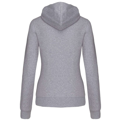 LADIES’ CONTRAST HOODED FULL ZIP SWEATSHIRT - Oxford Grey/Navy - Additional