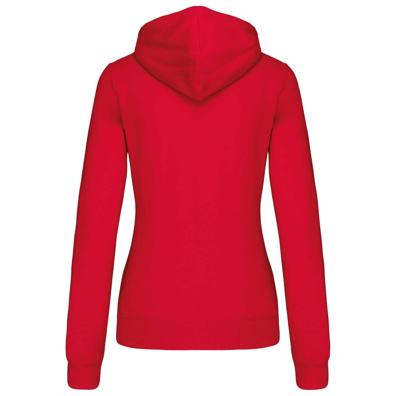 LADIES’ CONTRAST HOODED FULL ZIP SWEATSHIRT - Red/White - Additional