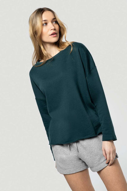 LADIES' OVERSIZED SWEATSHIRT - Black - modelimageurl