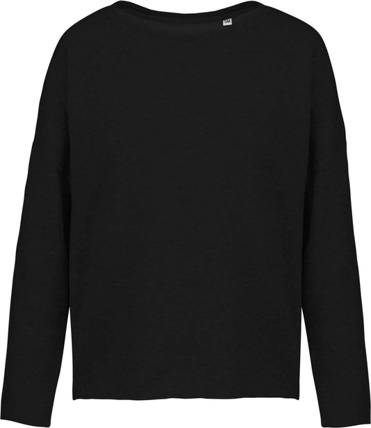 LADIES' OVERSIZED SWEATSHIRT - Black - colorimageurl