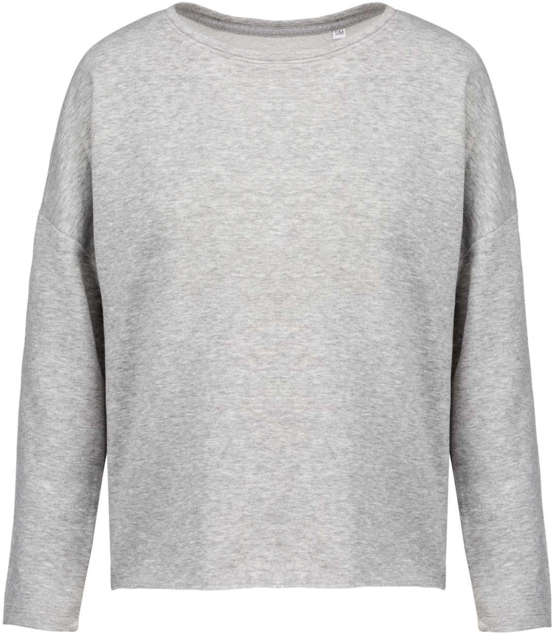 LADIES' OVERSIZED SWEATSHIRT - Light Grey Heather - colorimageurl
