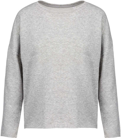 LADIES' OVERSIZED SWEATSHIRT - Light Grey Heather - colorimageurl