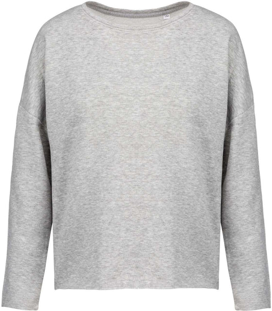 LADIES' OVERSIZED SWEATSHIRT - Light Grey Heather - colorimageurl