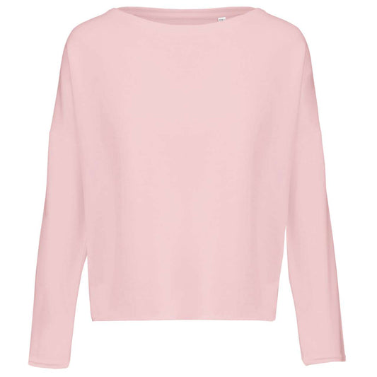 LADIES' OVERSIZED SWEATSHIRT - Pale Pink - colorimageurl