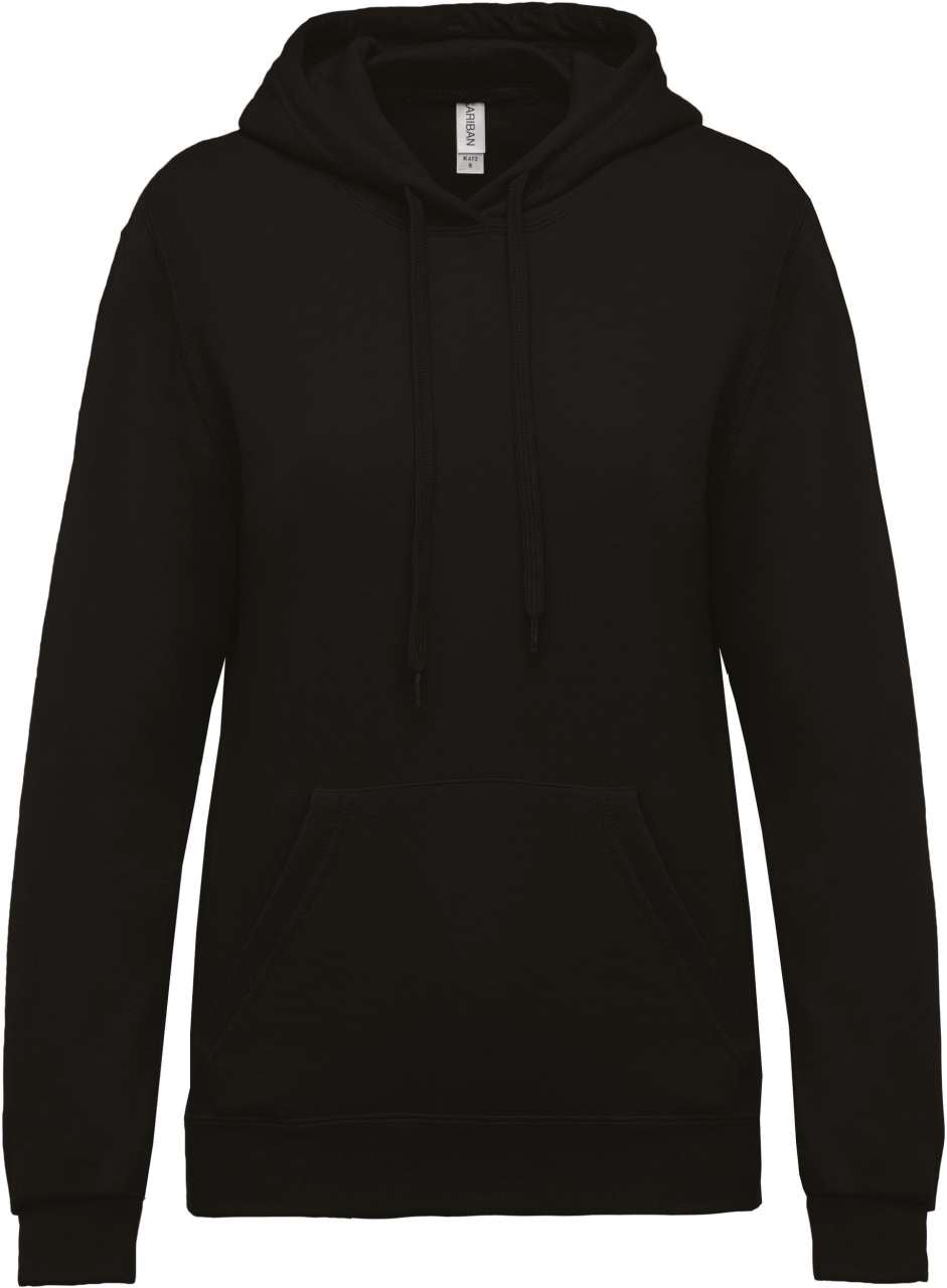 LADIES’ HOODED SWEATSHIRT - Black - Main