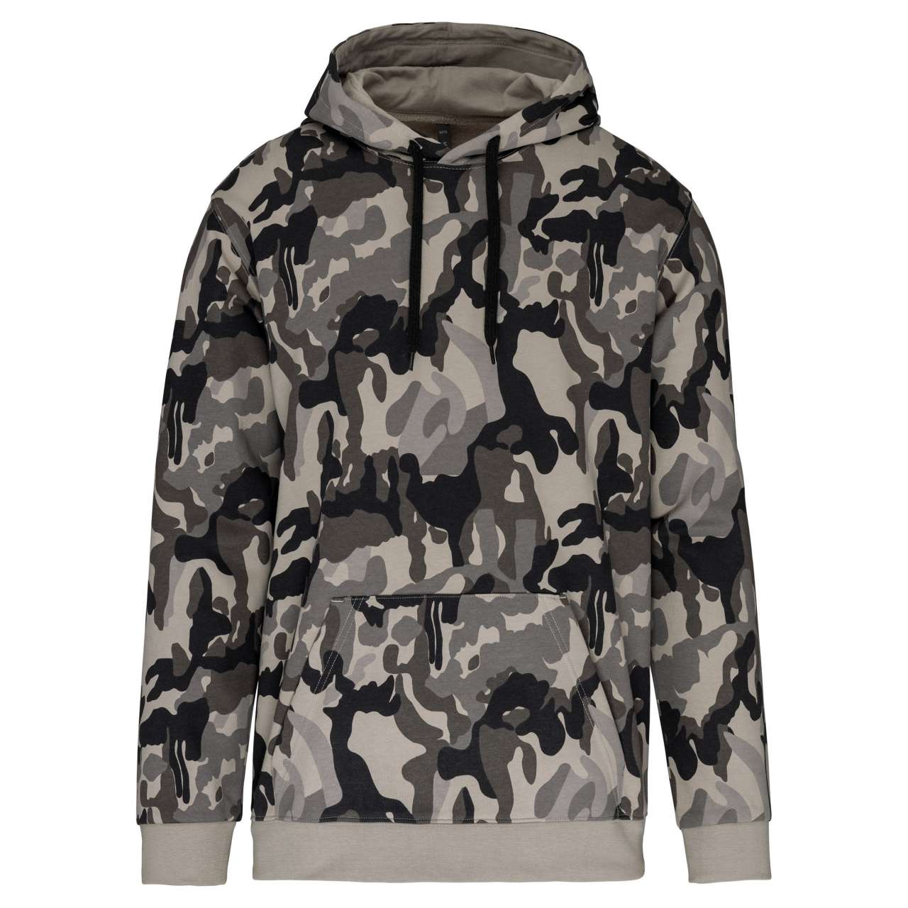 MEN’S HOODED SWEATSHIRT - Grey Camouflage - Main