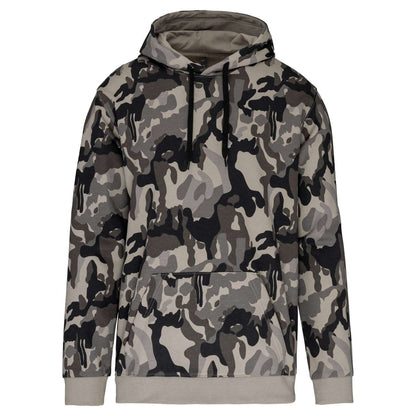 MEN’S HOODED SWEATSHIRT - Grey Camouflage - Main