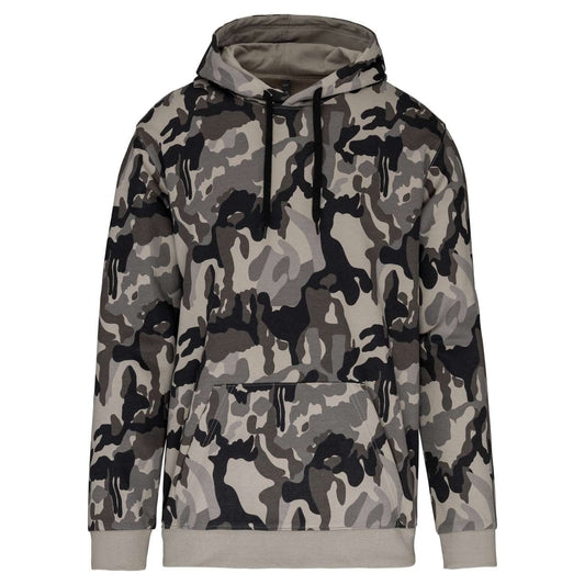 MEN’S HOODED SWEATSHIRT - Grey Camouflage - Main