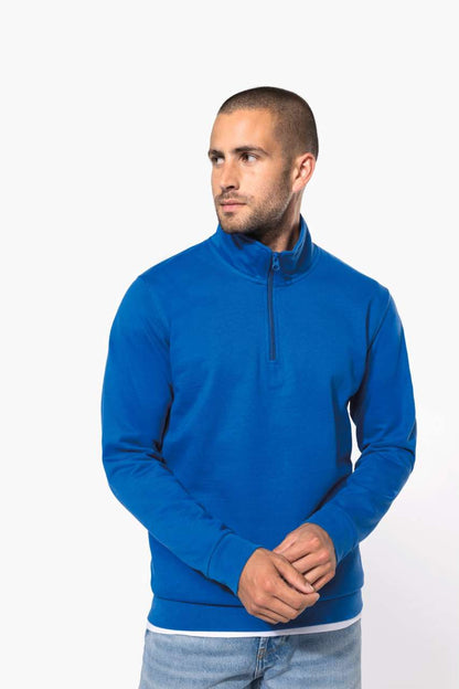 ZIP NECK SWEATSHIRT - Navy - modelimageurl