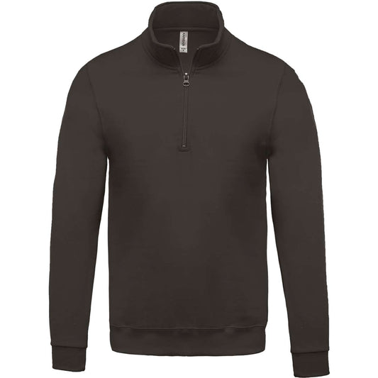 ZIP NECK SWEATSHIRT - Dark Grey - colorimageurl