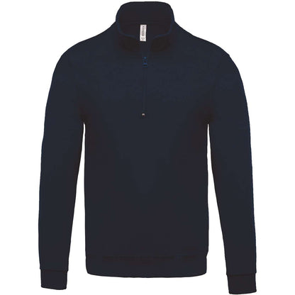 ZIP NECK SWEATSHIRT - Navy - colorimageurl