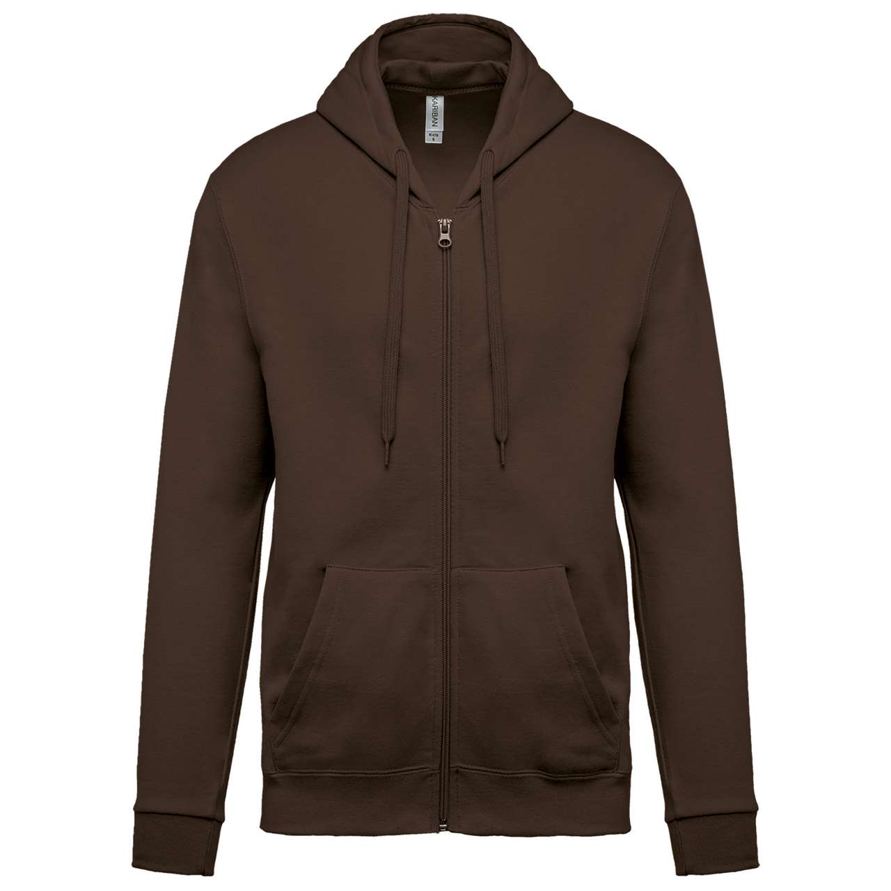 FULL ZIP HOODED SWEATSHIRT - Chocolate - Main