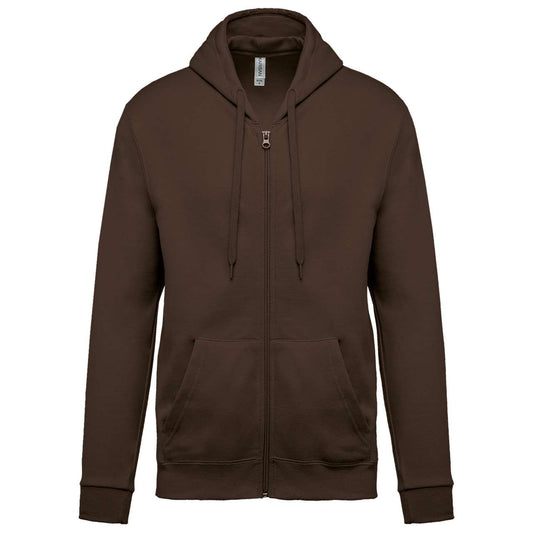 FULL ZIP HOODED SWEATSHIRT - Chocolate - Main