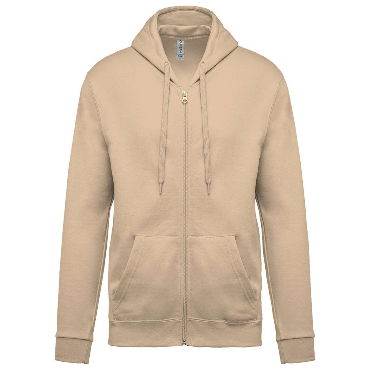 FULL ZIP HOODED SWEATSHIRT - Light Sand - Main