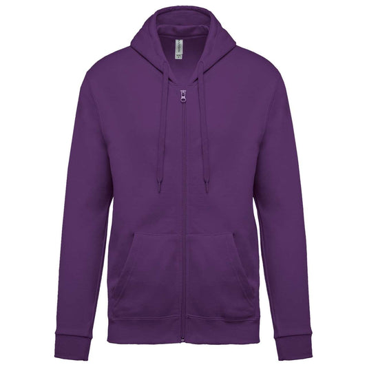 FULL ZIP HOODED SWEATSHIRT - Purple - Main