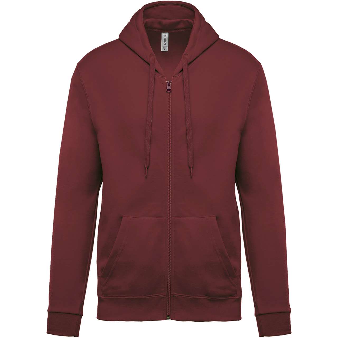 FULL ZIP HOODED SWEATSHIRT - Wine - Main