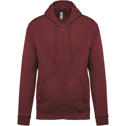 FULL ZIP HOODED SWEATSHIRT - Wine - Main
