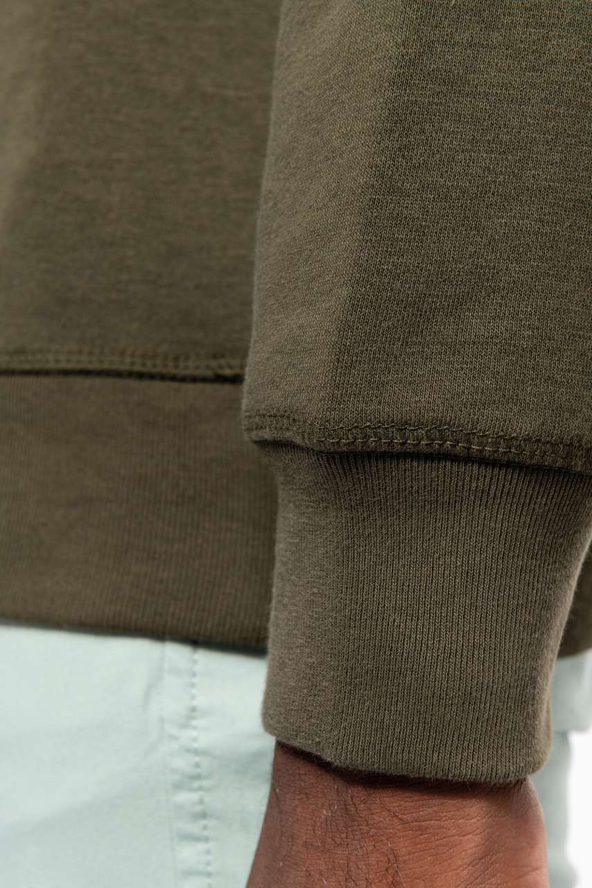 MEN'S ORGANIC COTTON CREW NECK RAGLAN SLEEVE SWEATSHIRT - Wine Heather - Additional