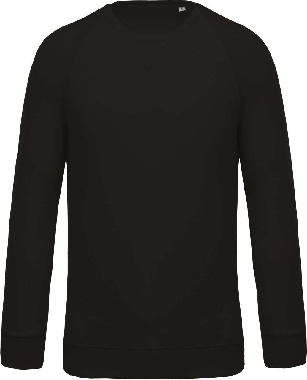 MEN'S ORGANIC COTTON CREW NECK RAGLAN SLEEVE SWEATSHIRT - Black - Main
