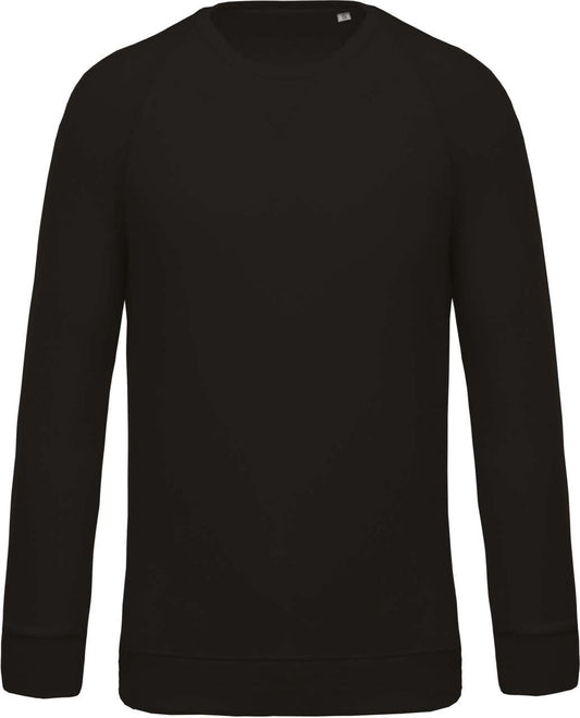 MEN'S ORGANIC COTTON CREW NECK RAGLAN SLEEVE SWEATSHIRT - Black - Main