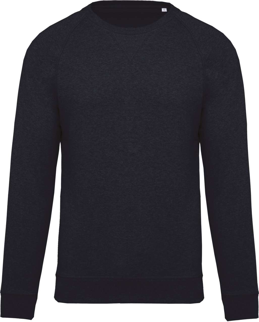 MEN'S ORGANIC COTTON CREW NECK RAGLAN SLEEVE SWEATSHIRT - French Navy Heather - Main