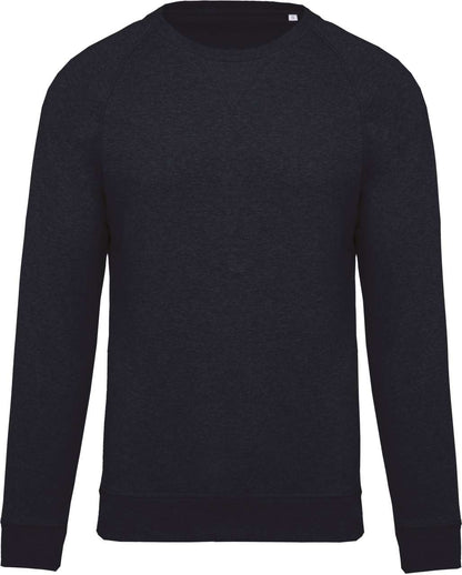 MEN'S ORGANIC COTTON CREW NECK RAGLAN SLEEVE SWEATSHIRT - French Navy Heather - Main