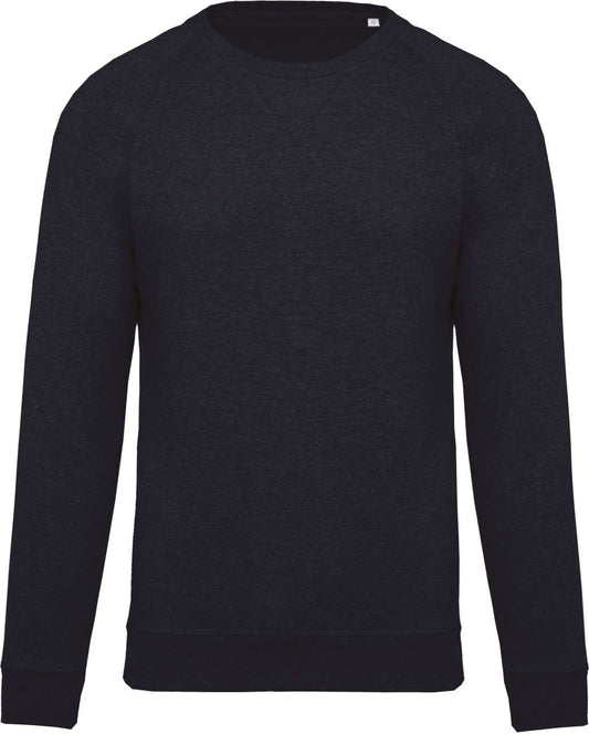 MEN'S ORGANIC COTTON CREW NECK RAGLAN SLEEVE SWEATSHIRT - French Navy Heather - Main