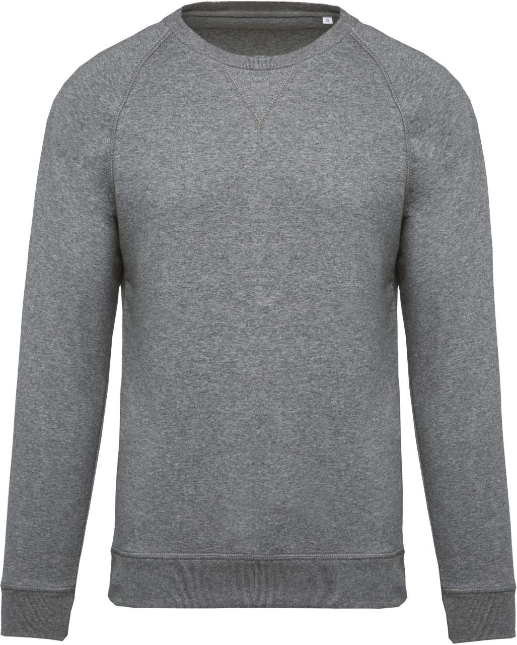 MEN'S ORGANIC COTTON CREW NECK RAGLAN SLEEVE SWEATSHIRT - Grey Heather - Main