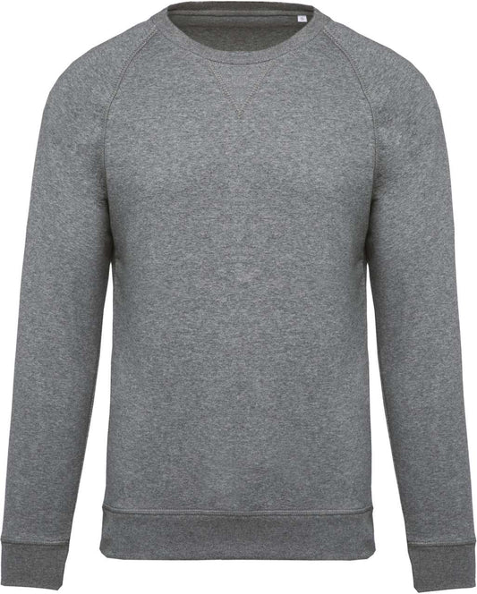 MEN'S ORGANIC COTTON CREW NECK RAGLAN SLEEVE SWEATSHIRT - Grey Heather - Main