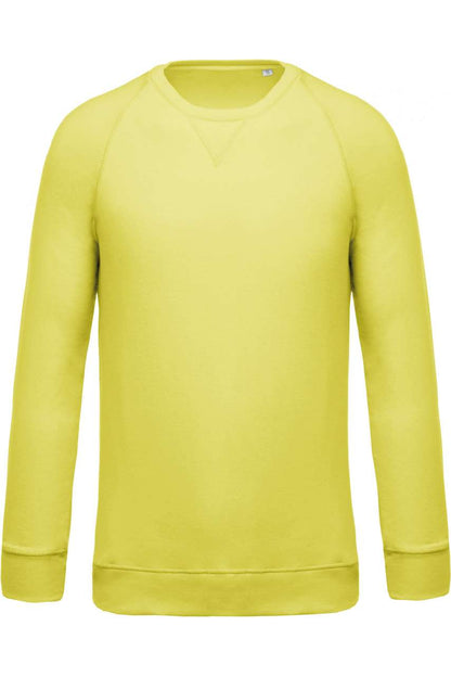 MEN'S ORGANIC COTTON CREW NECK RAGLAN SLEEVE SWEATSHIRT - Lemon Yellow - Main