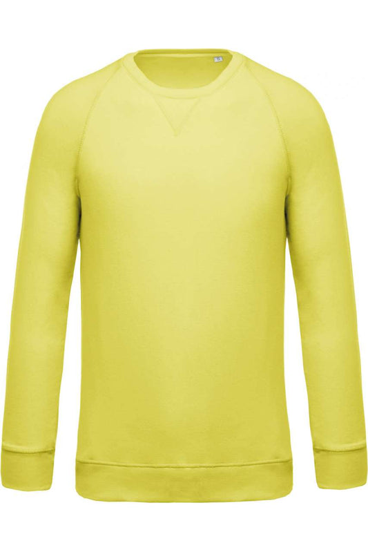 MEN'S ORGANIC COTTON CREW NECK RAGLAN SLEEVE SWEATSHIRT - Lemon Yellow - Main