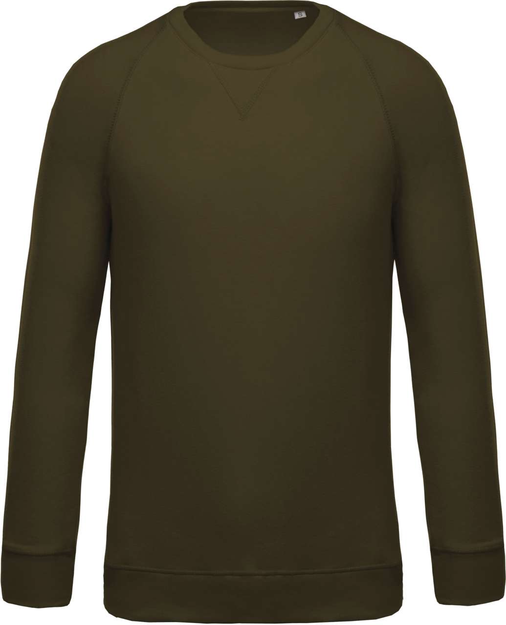 MEN'S ORGANIC COTTON CREW NECK RAGLAN SLEEVE SWEATSHIRT - Mossy Green - Main