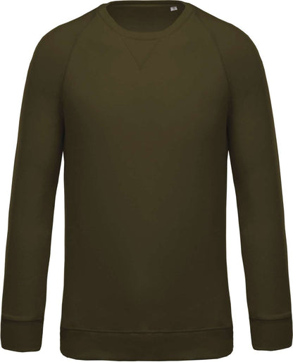 MEN'S ORGANIC COTTON CREW NECK RAGLAN SLEEVE SWEATSHIRT - Mossy Green - Main