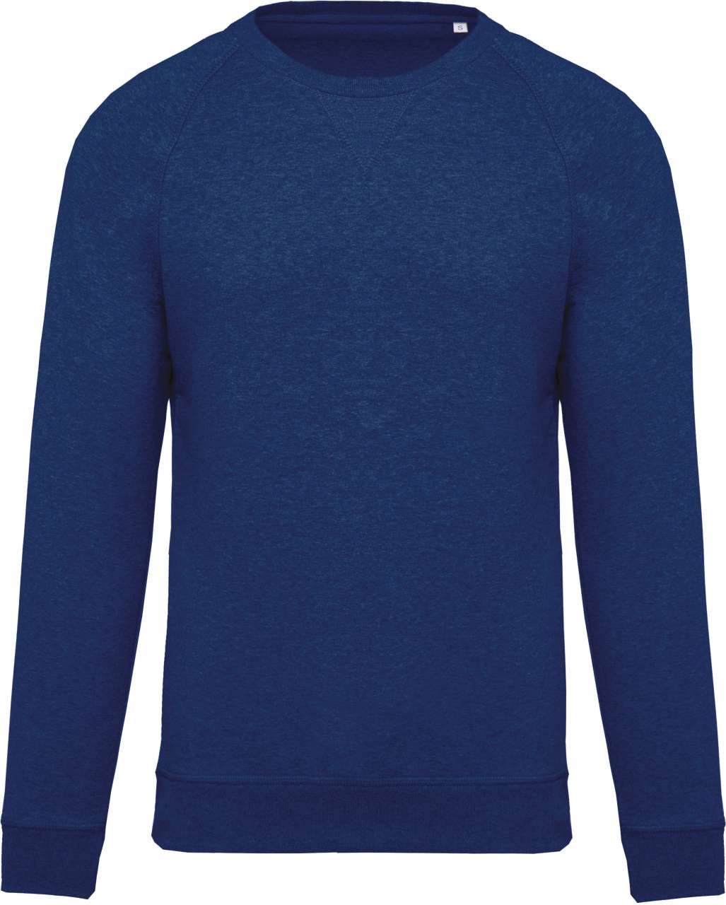MEN'S ORGANIC COTTON CREW NECK RAGLAN SLEEVE SWEATSHIRT - Ocean Blue Heather - Main