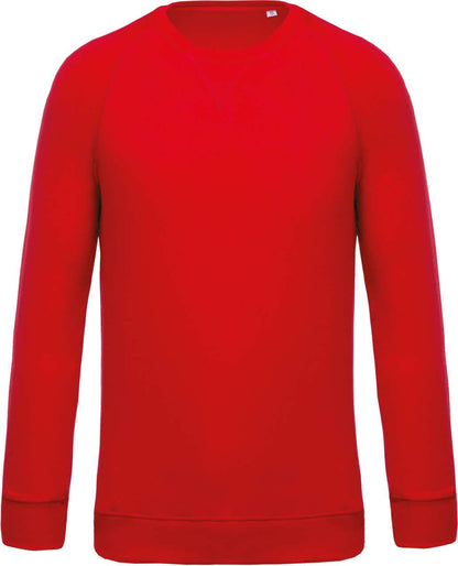 MEN'S ORGANIC COTTON CREW NECK RAGLAN SLEEVE SWEATSHIRT - Red - Main