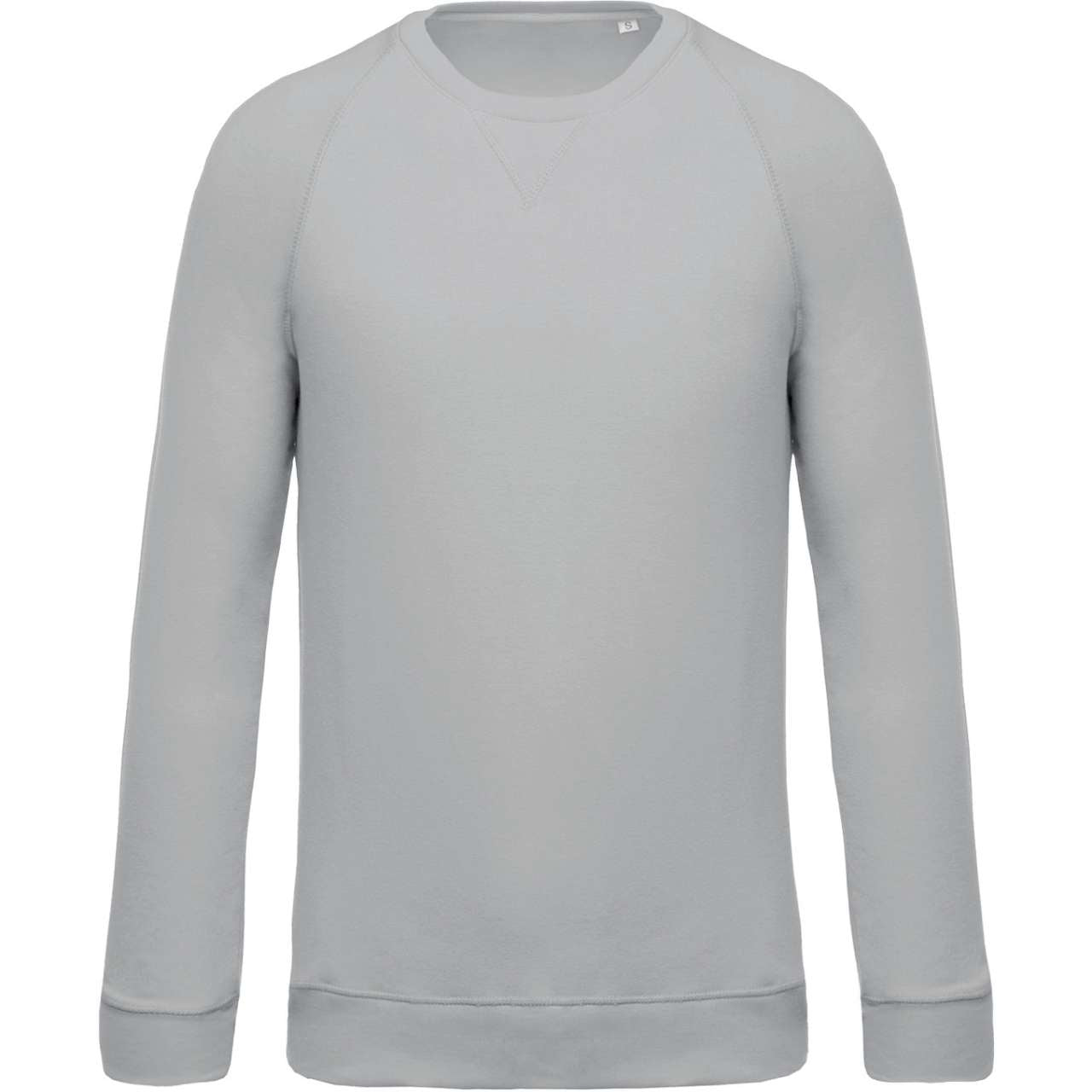 MEN'S ORGANIC COTTON CREW NECK RAGLAN SLEEVE SWEATSHIRT - Snow Grey - Main