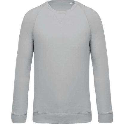 MEN'S ORGANIC COTTON CREW NECK RAGLAN SLEEVE SWEATSHIRT - Snow Grey - Main