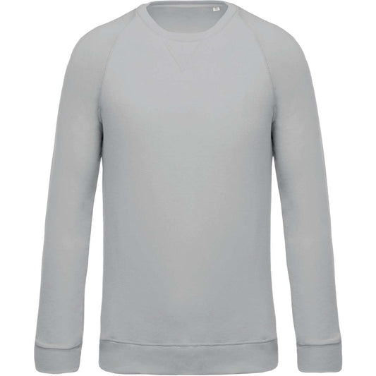 MEN'S ORGANIC COTTON CREW NECK RAGLAN SLEEVE SWEATSHIRT - Snow Grey - Main