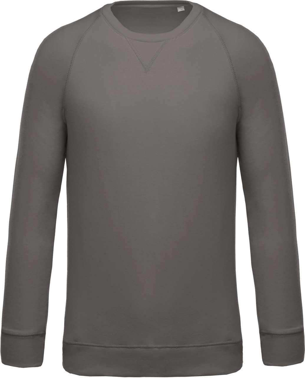 MEN'S ORGANIC COTTON CREW NECK RAGLAN SLEEVE SWEATSHIRT - Storm Grey - Main