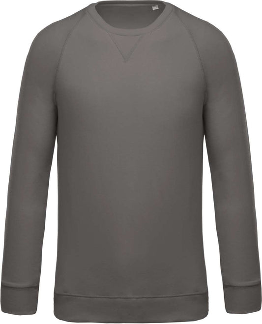 MEN'S ORGANIC COTTON CREW NECK RAGLAN SLEEVE SWEATSHIRT - Storm Grey - Main