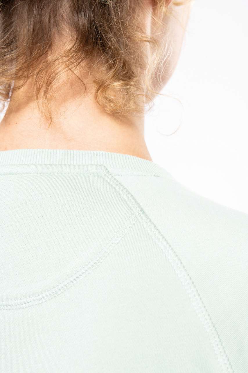 LADIES’ ORGANIC COTTON CREW NECK RAGLAN SLEEVE SWEATSHIRT - Mossy Green - Additional