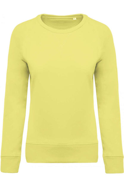LADIES’ ORGANIC COTTON CREW NECK RAGLAN SLEEVE SWEATSHIRT - Lemon Yellow - Main